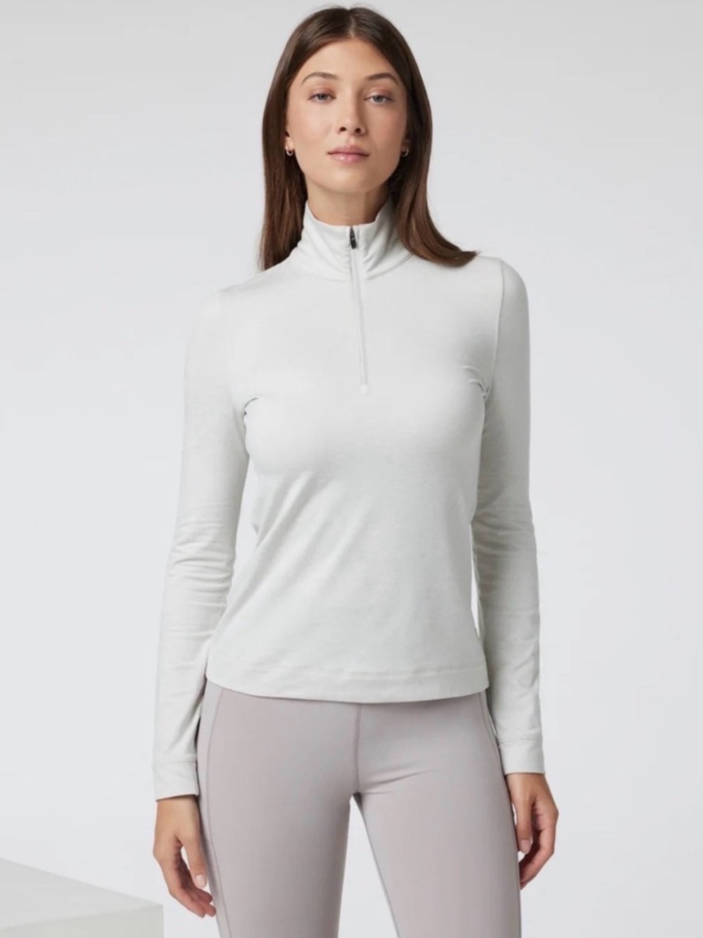 Vuori Halo Performance Half Zip - DreamKnit Heather Grey Athleisure - Small